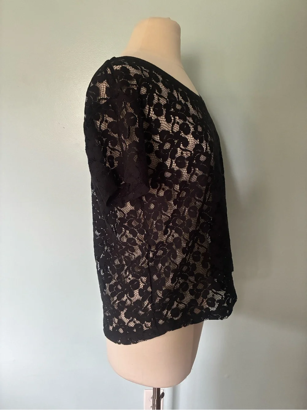 H&M Boxy Sheer Floral Short Sleeve Blouse